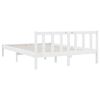 vidaXL Estructura de cama sin colch&oacute;n madera maciza blanco 120x200 cm