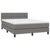 vidaXL Cama box spring colchón y luces LED tela gris oscuro 140x190 cm