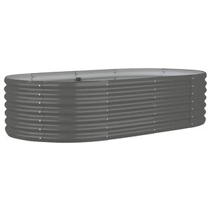 vidaXL Jardinera arriate acero galvanizado gris 152x80x36 cm