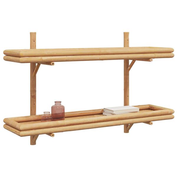 vidaXL Estante de pared con estante Marr&oacute;n 100 x 26 x 60 cm Bamb&uacute;