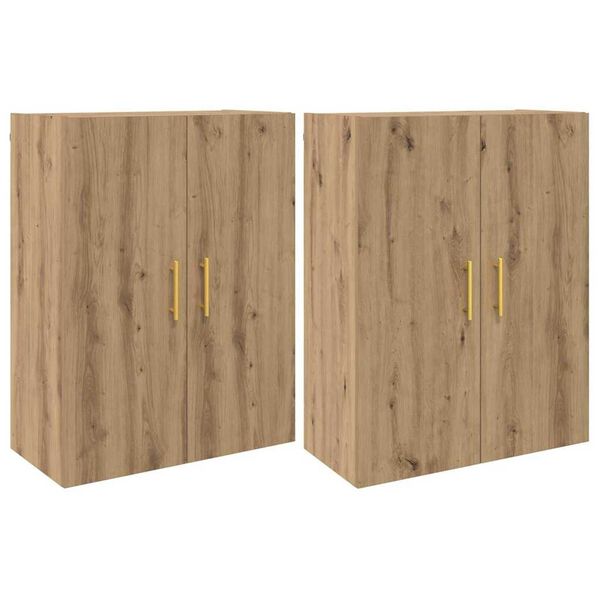 vidaXL Armario de pared 2 pcs Roble artesanal 69,5 x 34 x 90 cm