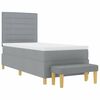 vidaXL Cama tipo Box Spring con colch&oacute;n Gris Claro 80 x 200 cm tela