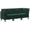 vidaXL Juego de muebles de sal&oacute;n 3 pcs Verde oscuro Terciopelo