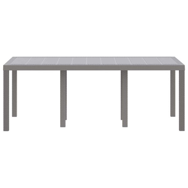vidaXL Mesa de Jardín Gris claro 200 x 100 x 73 cm ratán sintético