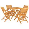 vidaXL Juego de comedor para jard&iacute;n 5 piezas madera maciza de teca