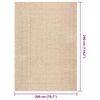 vidaXL Alfombra ZIZUR aspecto yute interior/exterior beige 200x290 cm