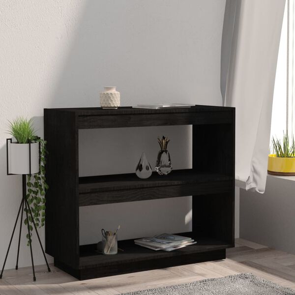 vidaXL Estanter&iacute;a de madera maciza de pino negra 80x35x71 cm