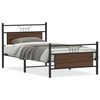 vidaXL Estructura de cama sin colch&oacute;n madera marr&oacute;n roble 100x200 cm