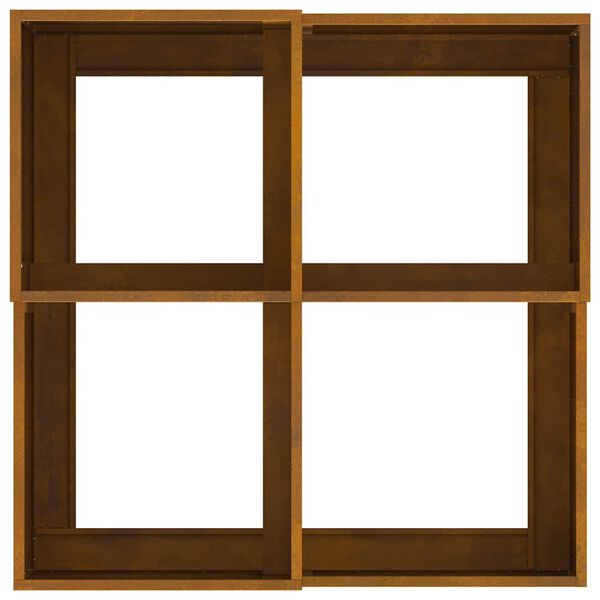 vidaXL Maceta para Jard&iacute;n Oxidado 100 x 100 x 48 cm Acero al carbono