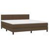 vidaXL Cama box spring con colch&oacute;n tela marr&oacute;n oscuro 180x200 cm