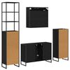 vidaXL Juego de muebles de ba&ntilde;o Roble Negro Madera de ingenier&iacute;a
