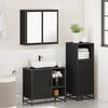 vidaXL Juego de muebles de ba&ntilde;o 3 pzas madera contrachapada negro