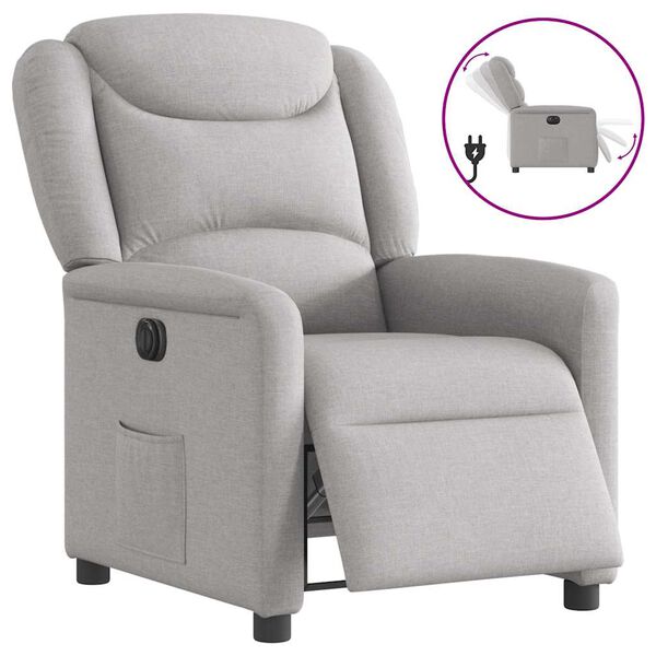 vidaXL Sillón reclinable eléctrico de tela gris nube
