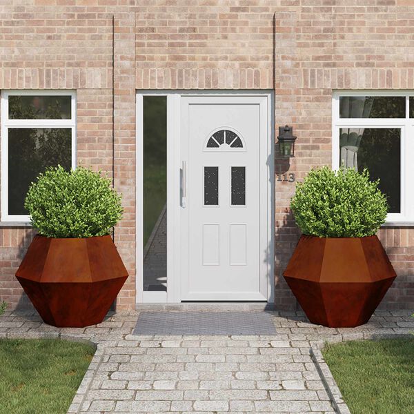 vidaXL Jardinera 2 pcs Oxidado 100 x 100 x 80 cm Acero autopatinable