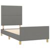 vidaXL Estructura de cama sin colch&oacute;n tela gris oscuro 90x190 cm