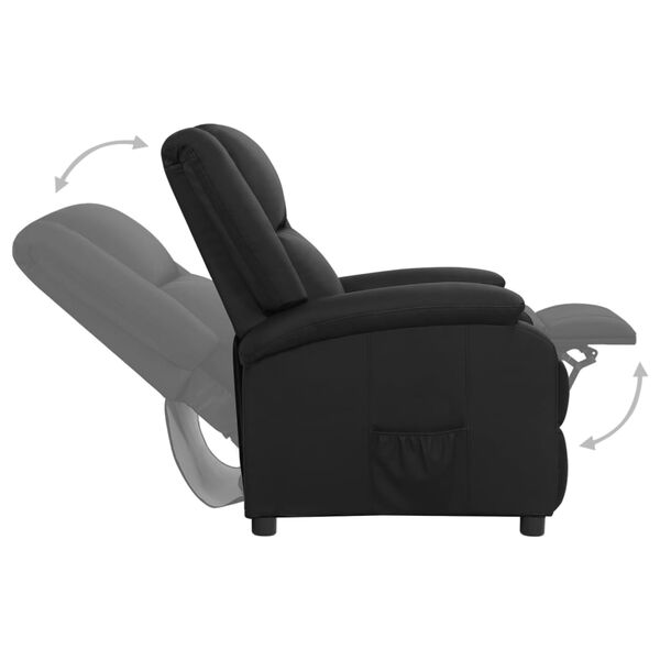 vidaXL Sill&oacute;n reclinable de cuero aut&eacute;ntico negro