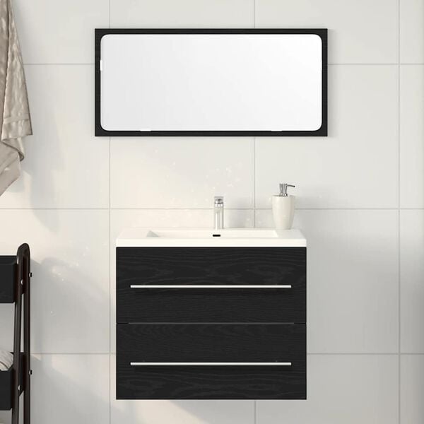 vidaXL Mueble de ba&ntilde;o para lavabo de roble negro 60x38,5x48 cm