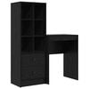 vidaXL Escritorio con caj&oacute;n con estante 2 pcs Roble Negro