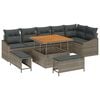 vidaXL Conjunto de sof&aacute;s de jard&iacute;n 9 uds. Gris rat&aacute;n sint&eacute;tico