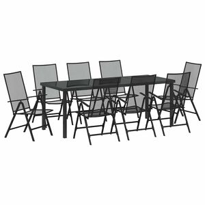 vidaXL Conjunto de Comedor de Jard&iacute;n 9 pcs Antracita
