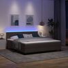 vidaXL Cama tipo Box Spring con LED Marr&oacute;n Oscuro 180 x 200 cm tela