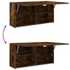 vidaXL Mueble de pared ba&ntilde;o madera ingenier&iacute;a roble ahumado 80x25x40cm