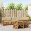 vidaXL Juegos de sof&aacute;s 8 pcs Natural y Beige Madera de Acacia S&oacute;lida