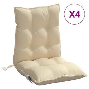 vidaXL Cojines para silla con respaldo bajo 4 uds tela Oxford beige