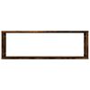 vidaXL Estante c&uacute;bico de pared 4 uds madera roble ahumado 80x15x26,5cm