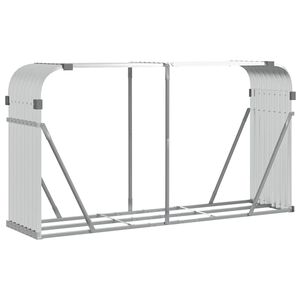 vidaXL Le&ntilde;ero de acero galvanizado plateado 180x45x100 cm