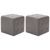 vidaXL Puf 2 unidades cuero sint&eacute;tico gris 30x30x30 cm