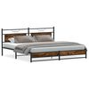 vidaXL Estructura de cama sin colch&oacute;n metal roble ahumado 200x200 cm