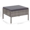 vidaXL Set de muebles de jard&iacute;n 8 pzas y cojines rat&aacute;n sint&eacute;tico gris
