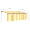 vidaXL Toldo automático persiana LED sensor de viento amarillo 4x3m