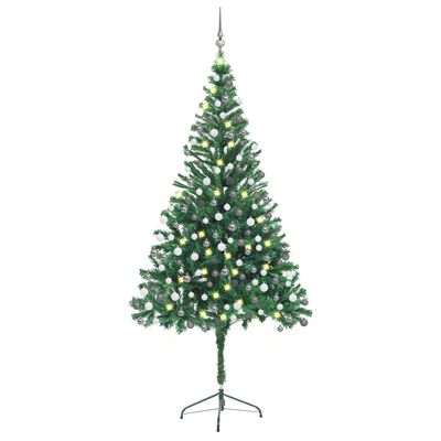 vidaXL Árbol de Navidad artificial con luces y bolas 910 ramas 210 cm