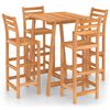 vidaXL Mesa y sillas de bar para jard&iacute;n 5 pzas madera maciza de acacia