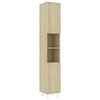 vidaXL Armario de ba&ntilde;o madera contrachapada color roble 30x30x179 cm