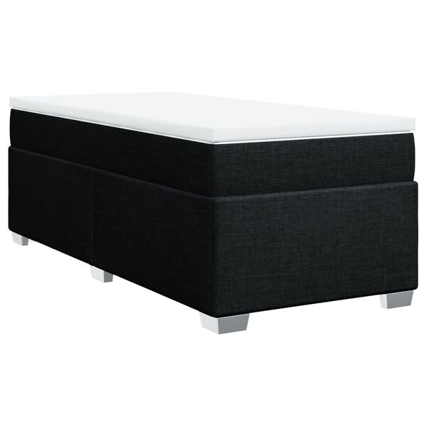 vidaXL Cama box spring con colch&oacute;n tela negro 90x190 cm