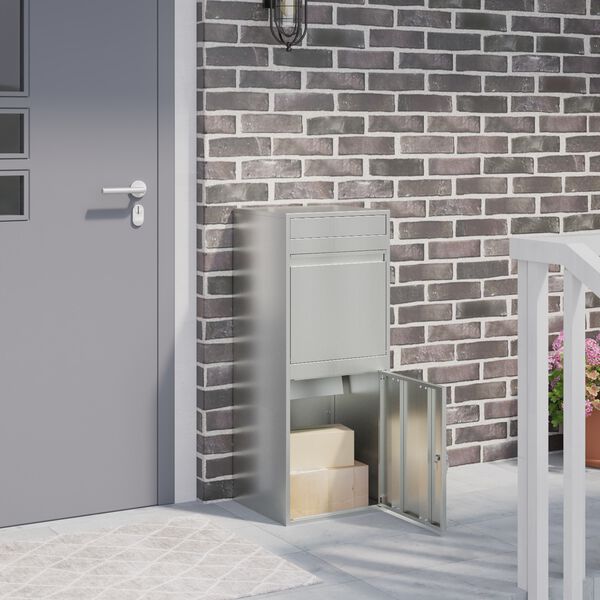 vidaXL Caja de entrega de paquetes con puerta Negro 41 x 38 x 103 cm