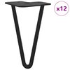 vidaXL Pata de Mueble 12 pcs Negro 54.1 x 54.1 x 100 mm Hierro