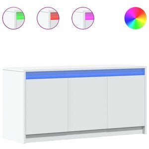vidaXL Mueble de TV con LED madera de ingenier&iacute;a blanco 100x34x50 cm