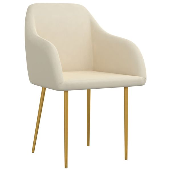 vidaXL Sillas de comedor 2 unidades terciopelo crema