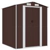 vidaXL Cobertizo jard&iacute;n acero galvanizado marr&oacute;n oscuro 192x191x223 cm
