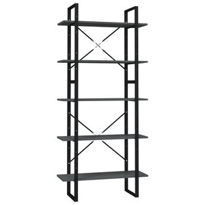 vidaXL Estanter&iacute;a de 5 niveles madera de ingenier&iacute;a gris 80x30x175 cm