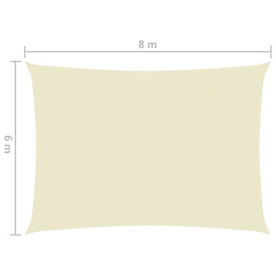 vidaXL Toldo de vela rectangular tela Oxford color crema 6x8 m