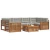 vidaXL Conjunto de sof&aacute;s de exterior 7 pcs Gris Natural y Claro