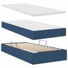 vidaXL Cama con almacenamiento Azul 200 x 200 cm Cuero sint&eacute;tico