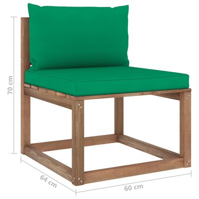 vidaXL Muebles de jardín de palets 6 pzs con cojines madera impregnada