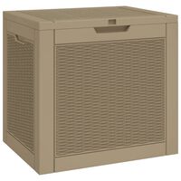 vidaXL Caja de almacenaje de jardín PP marrón claro 55,5x43x53 cm