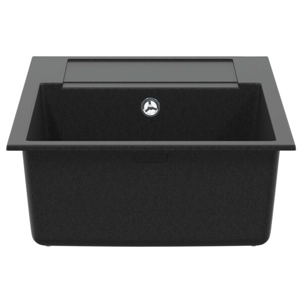 vidaXL Lavabo Negro 780 x 500 mm 80% Cuarzo y 20% Resina